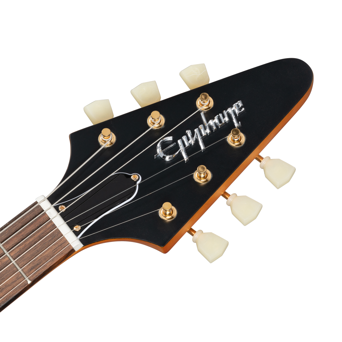 Epiphone Gibson Custom Shop Inspired 1958 Korina Flying V Black Pickguard IGCKFVBANAGH