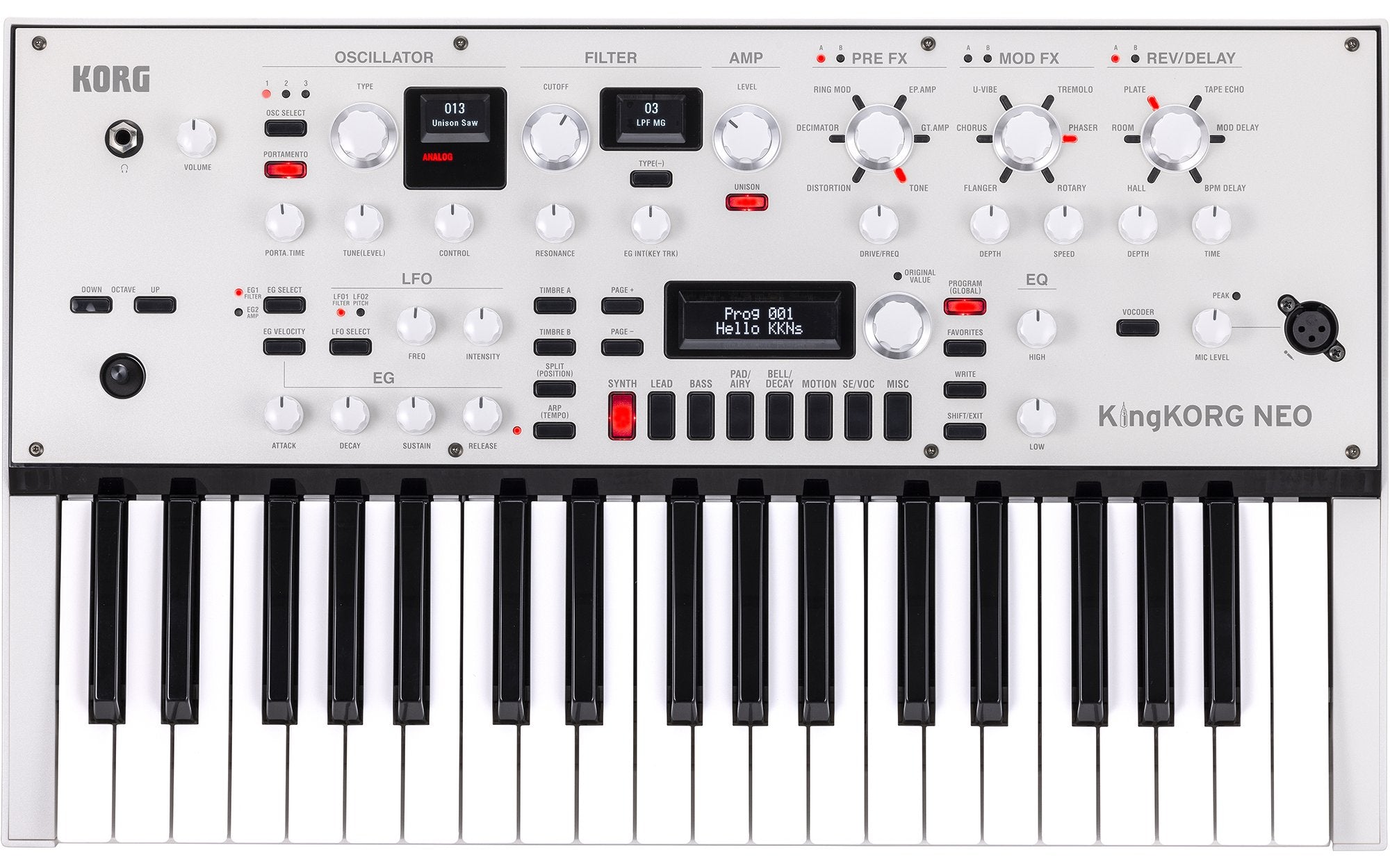 Korg 37 Key Virtual Analog Synthesizer With Ultra-Realistic Sounds KINGKORGNEO