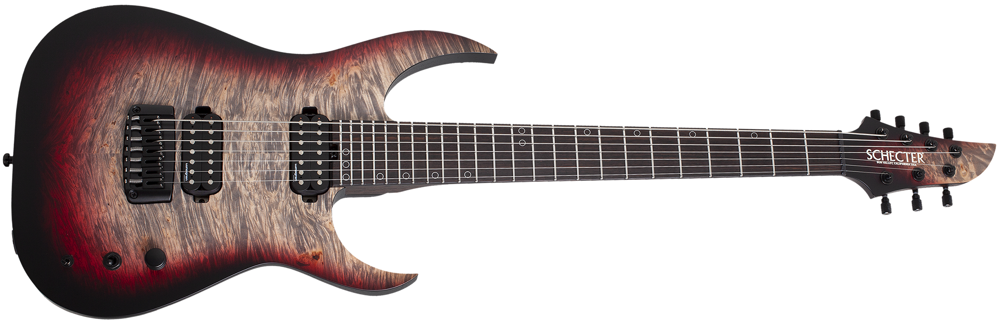 Schecter Keith Merrow KM-7 MK-III Pro USA Signature Electric Guitar With Case, Bloodlust Crystal Burl 7066-SHC