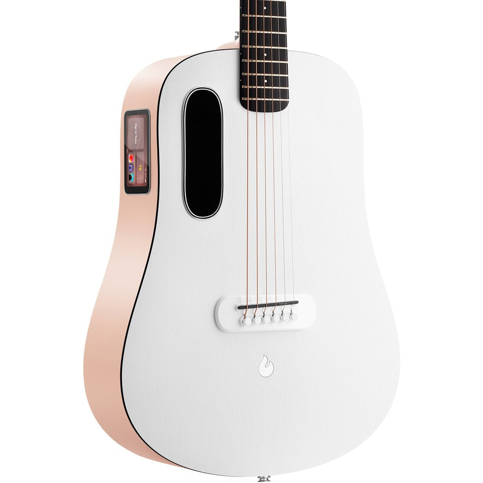 Lava Music ME Play 36” Acoustic / Electric Guitar With Gig Bag, Light Peach / Frost White L9200003