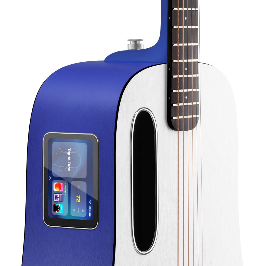 Lava Music ME Play 36” Acoustic / Electric Guitar With Gig Bag, Deep Blue / Frost White L9200005
