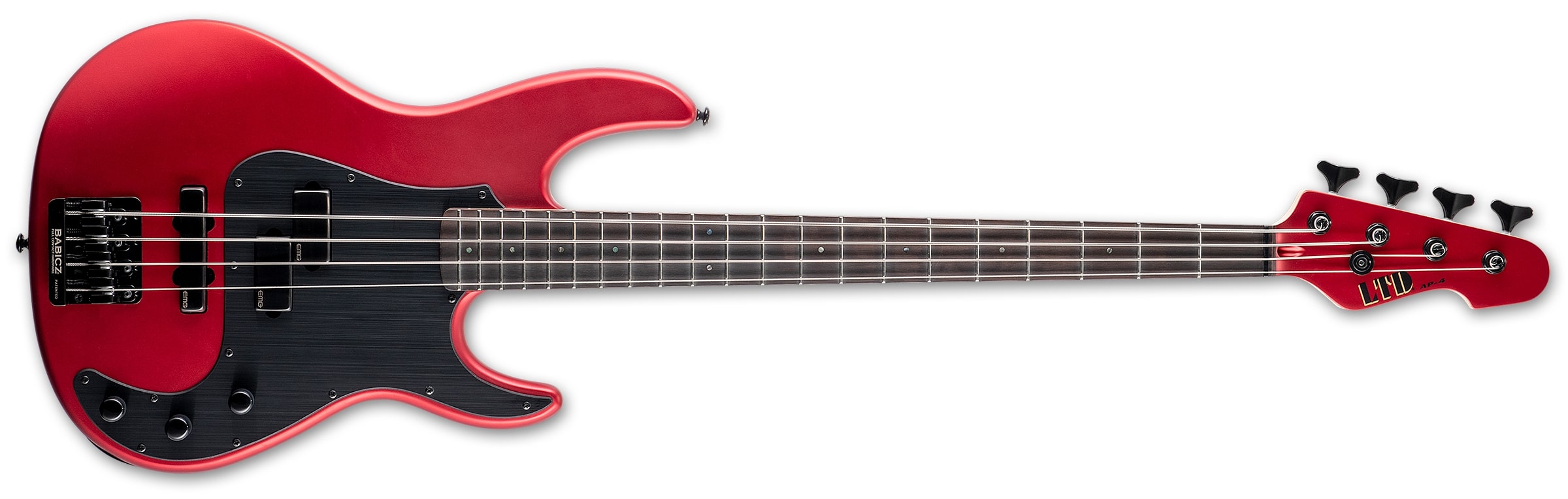 ESP LTD AP-4 4-String Electric Bass, Candy Apple Red Satin LAP4CARS
