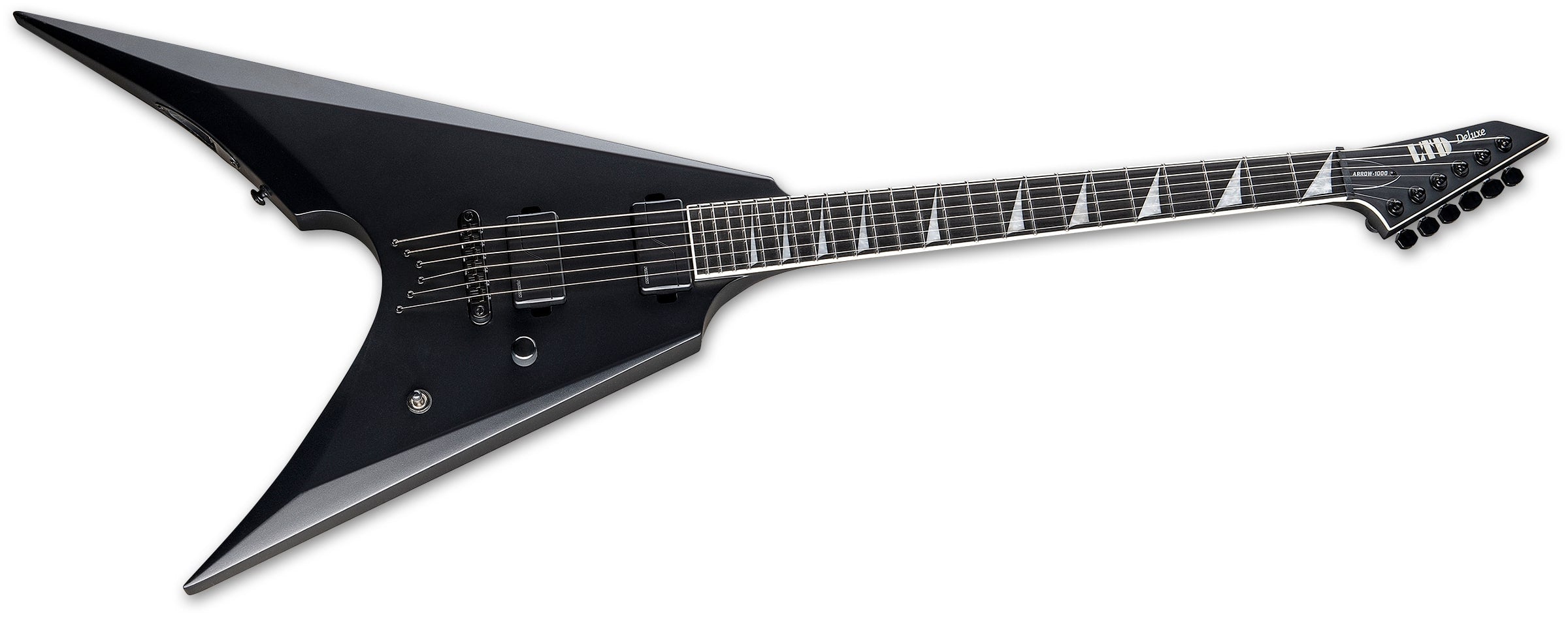 ESP LTD Arrow1000NT Left Handed Electric Guitar, Charcoal Metallic Satin LARROW1000NTCHMSLH