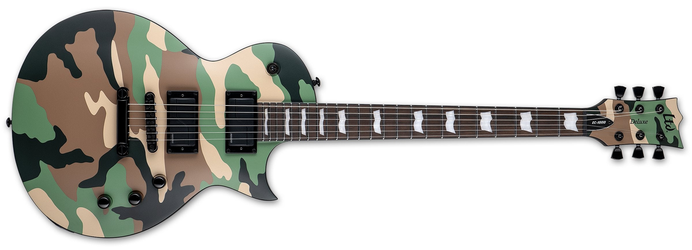 LTD EC-1000 EC1000 Electric Guitar, Woodland Camo Satin LEC1000WCS