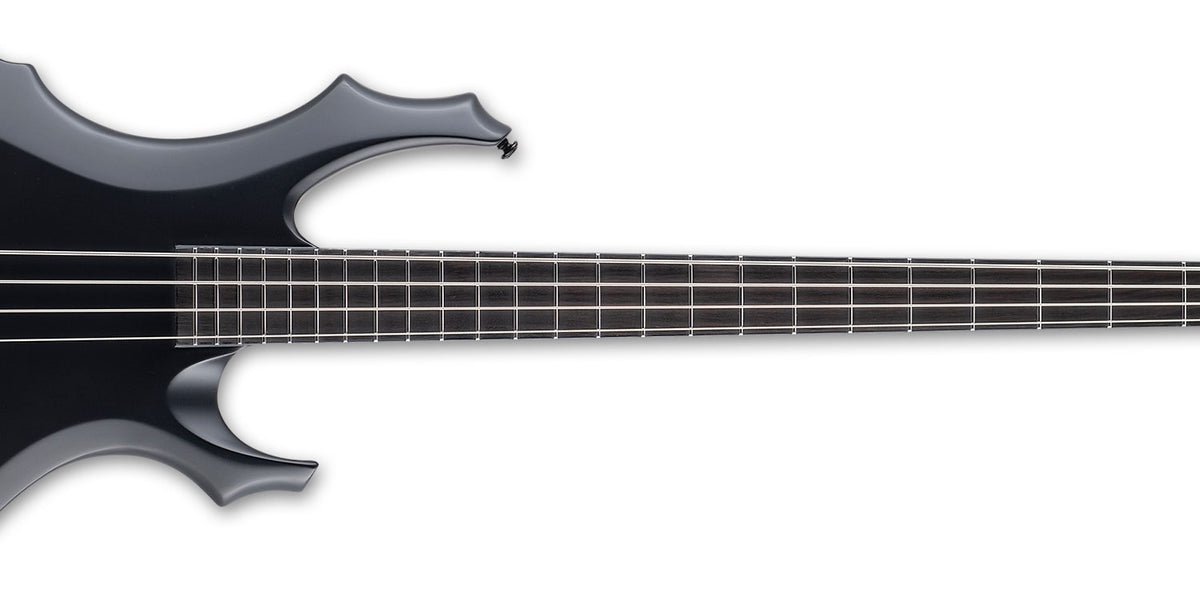 ESP LTD F-4 Black Metal Electric Bass, Black Satin LF4BKMBLKS