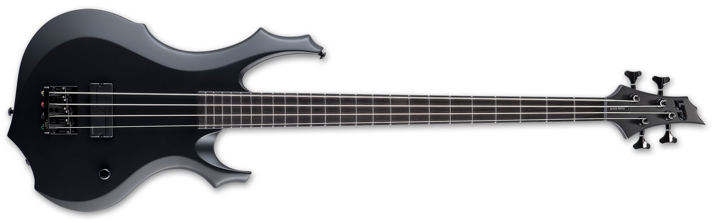 LTD F-4 Black Metal Electric Bass, Black Satin LF4BKMBLKS