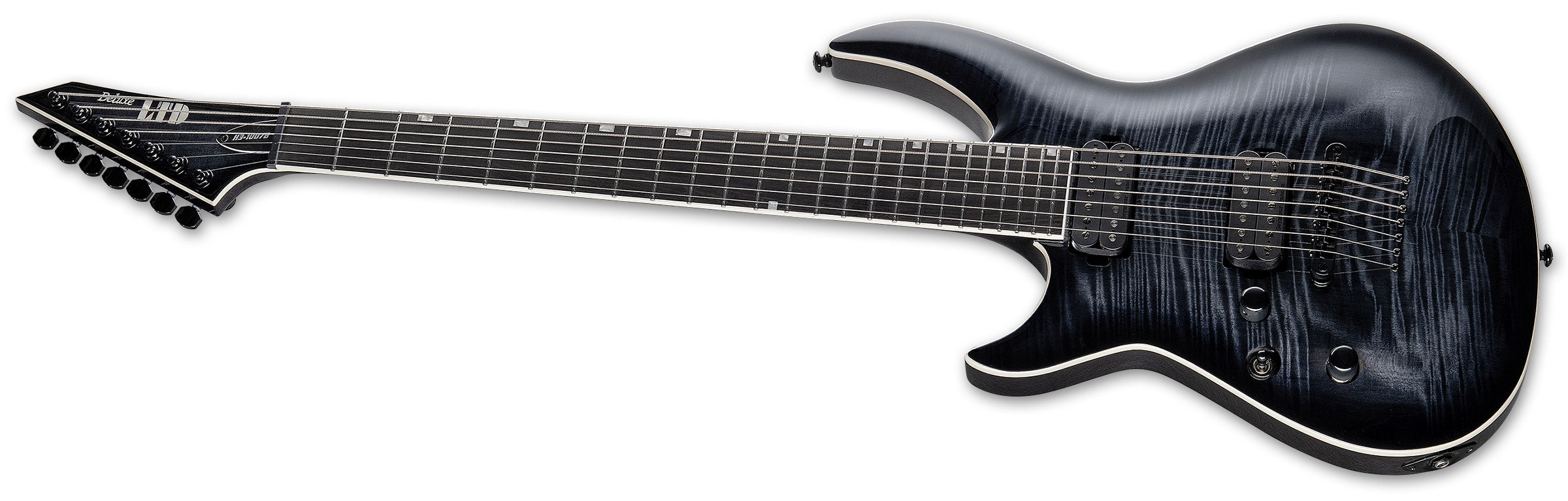 ESP LTD H3-1007 Baritone Left-Handed Electric Guitar, See Thru Black Sunburst LH31007BFMSTBLKSBLH