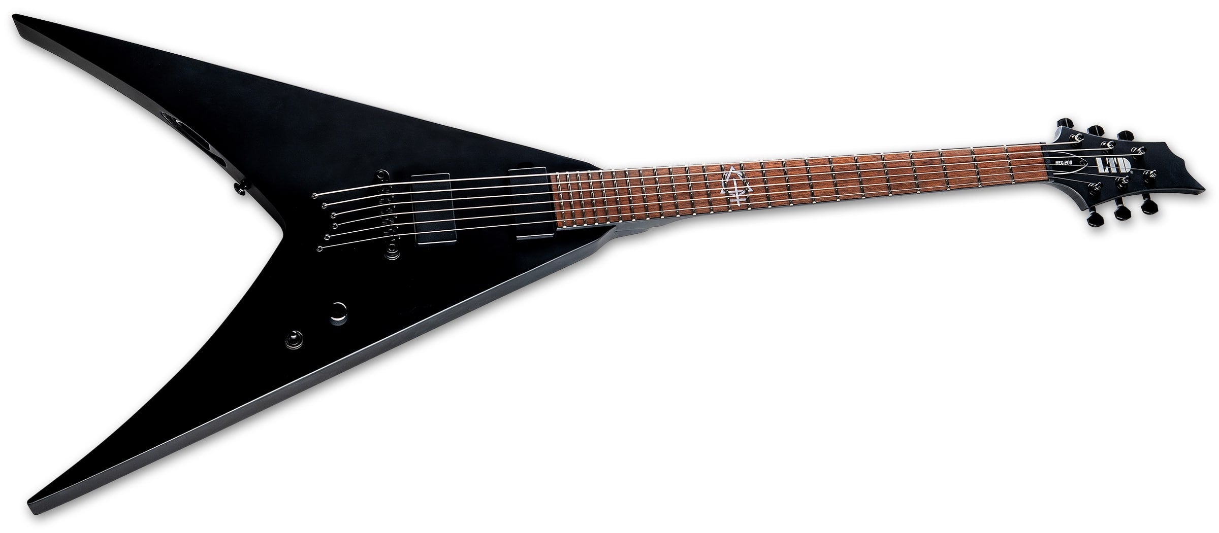 ESP LTD HEX-200 Electric Guitar, Black Satin LHEX200BLKS