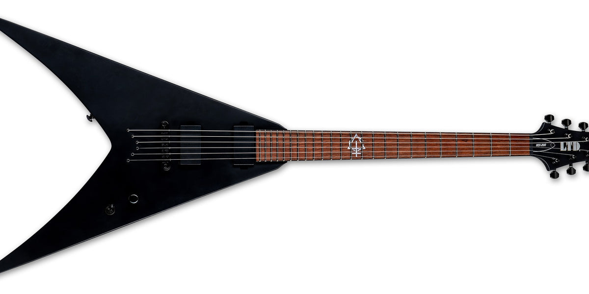 ギター HEX guitars ESP LTD HEX-200 Electric Guitar, Black Satin LHEX200BLKS — L.A. Music