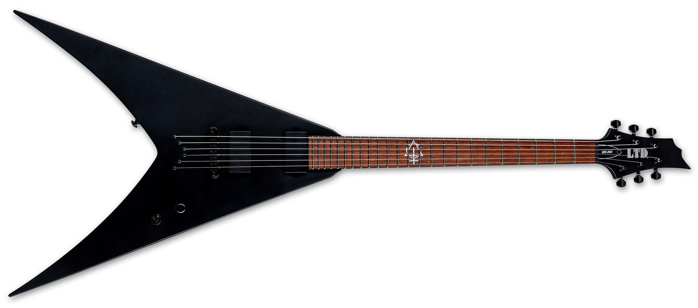 ESP LTD HEX-200 Electric Guitar, Black Satin LHEX200BLKS