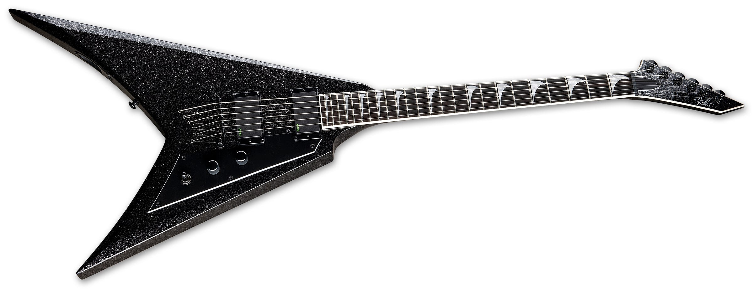 ESP LTD KH-V KHV Kirk Hammett Electric Guitar, Black Sparkle LKHVBLKSP