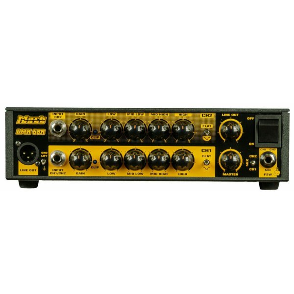 Markbass Ultra-Light 2 Channel Bass Amp Head with Dual EQ, Bi-Band Limiter & Front-Panel Ergonomic Design Brand: Markbass Model: LMK-58R