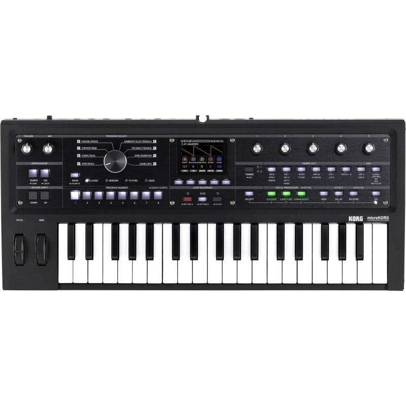 Korg Limited Edition MicroKorg 2 37-Key Synthesizer / Vocoder with Soft Case, Metallic Black MICROKORG2BK