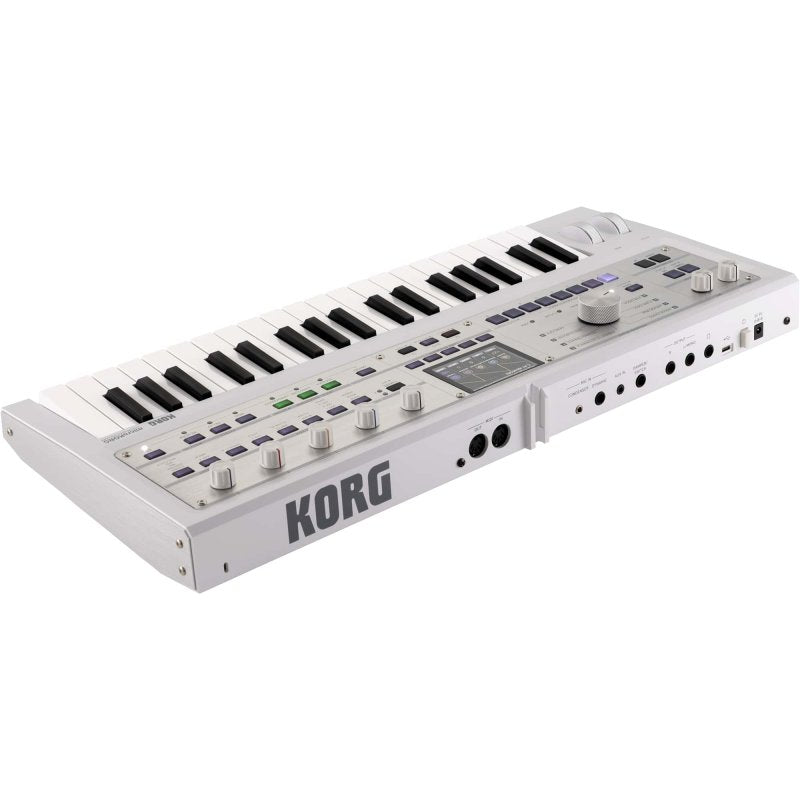 Korg Limited Edition MicroKorg 2 37-Key Synthesizer / Vocoder with Soft Case, Metallic White MICROKORG2WH