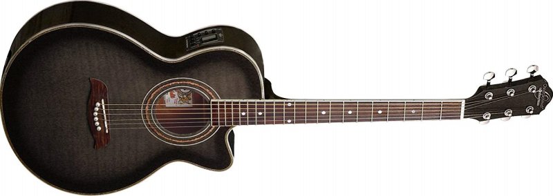 Oscar Schmidt OG10CEFTB Cutaway Electric Flame Trans Black