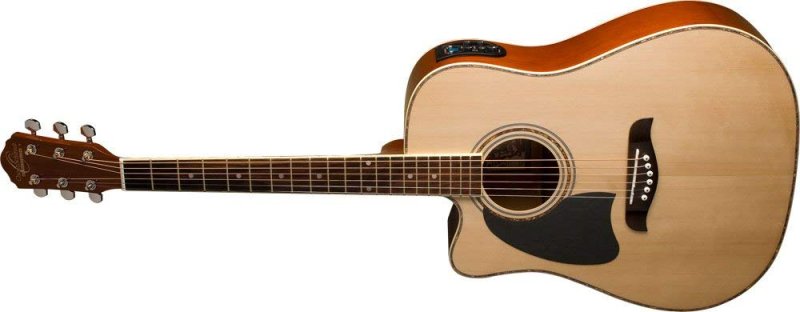 Oscar Schmidt LEFT HANDED OG2CELH-A Cutway Electric Lefty Natural