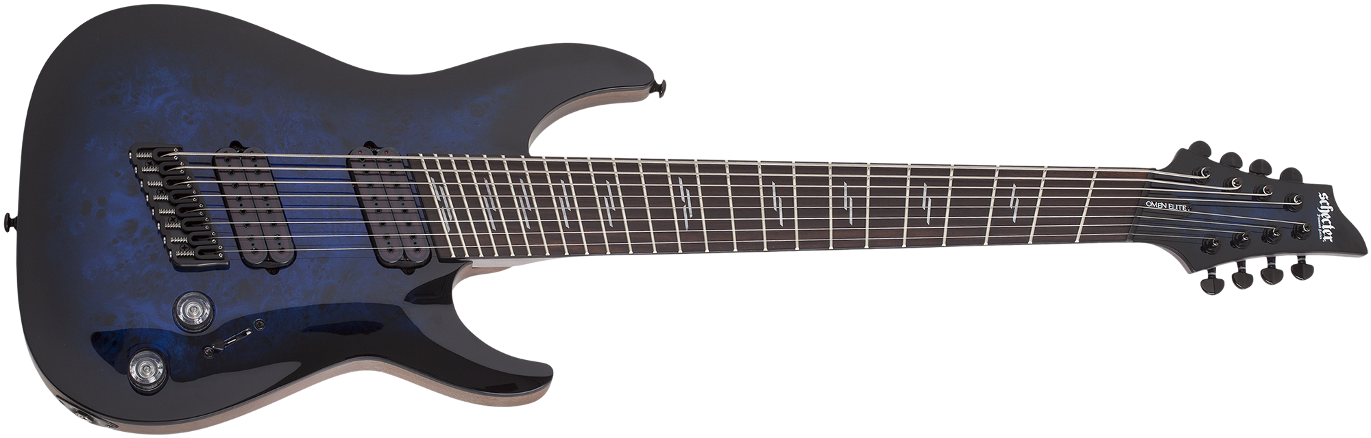 Schecter Omen Elite 8 Multiscale 8 String See Thru Blue Burst 2467