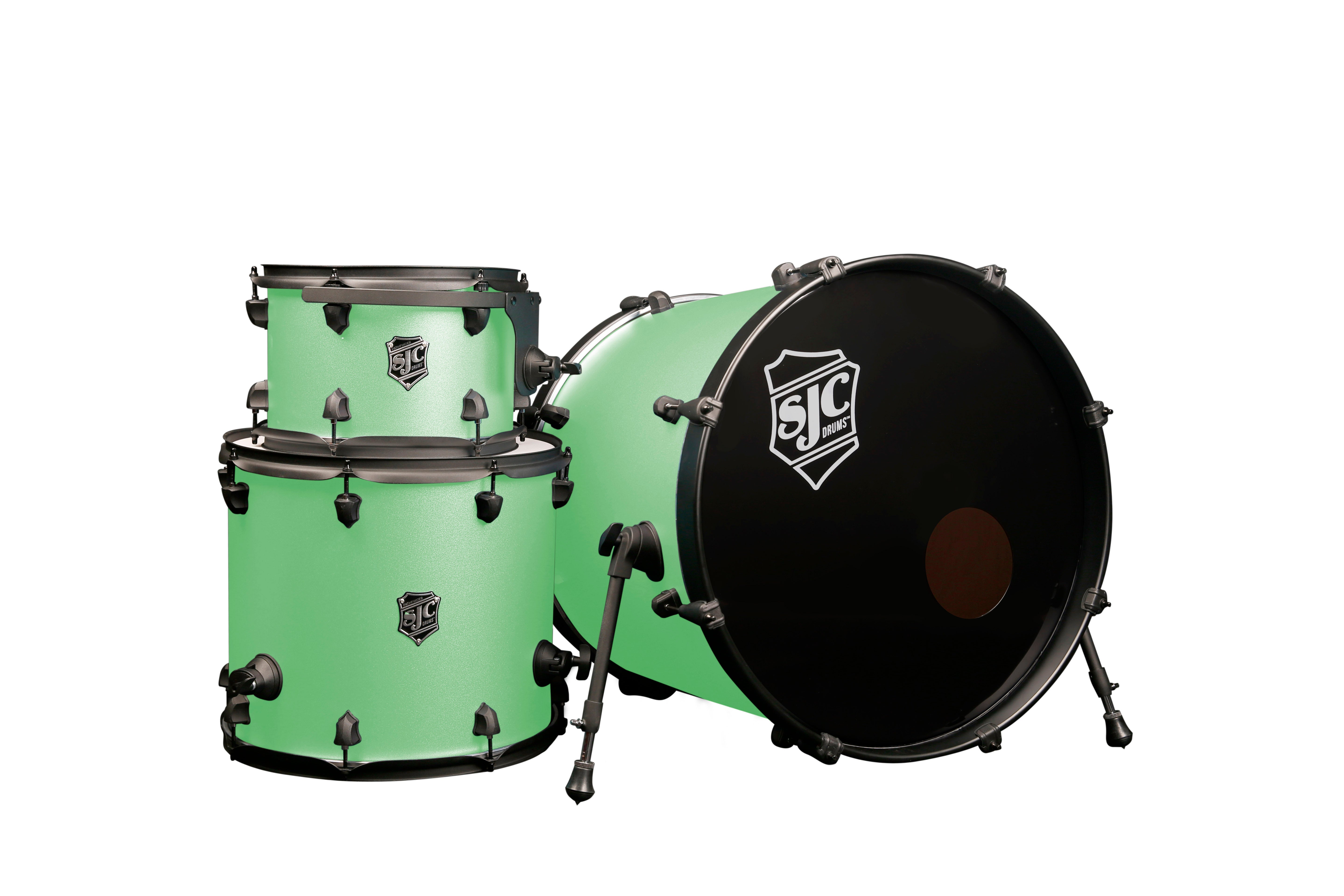 SJC Drums Pathfinder Series 3-piece Shell Pack, Cosmic Mint Black PFK322FBCMWBJ