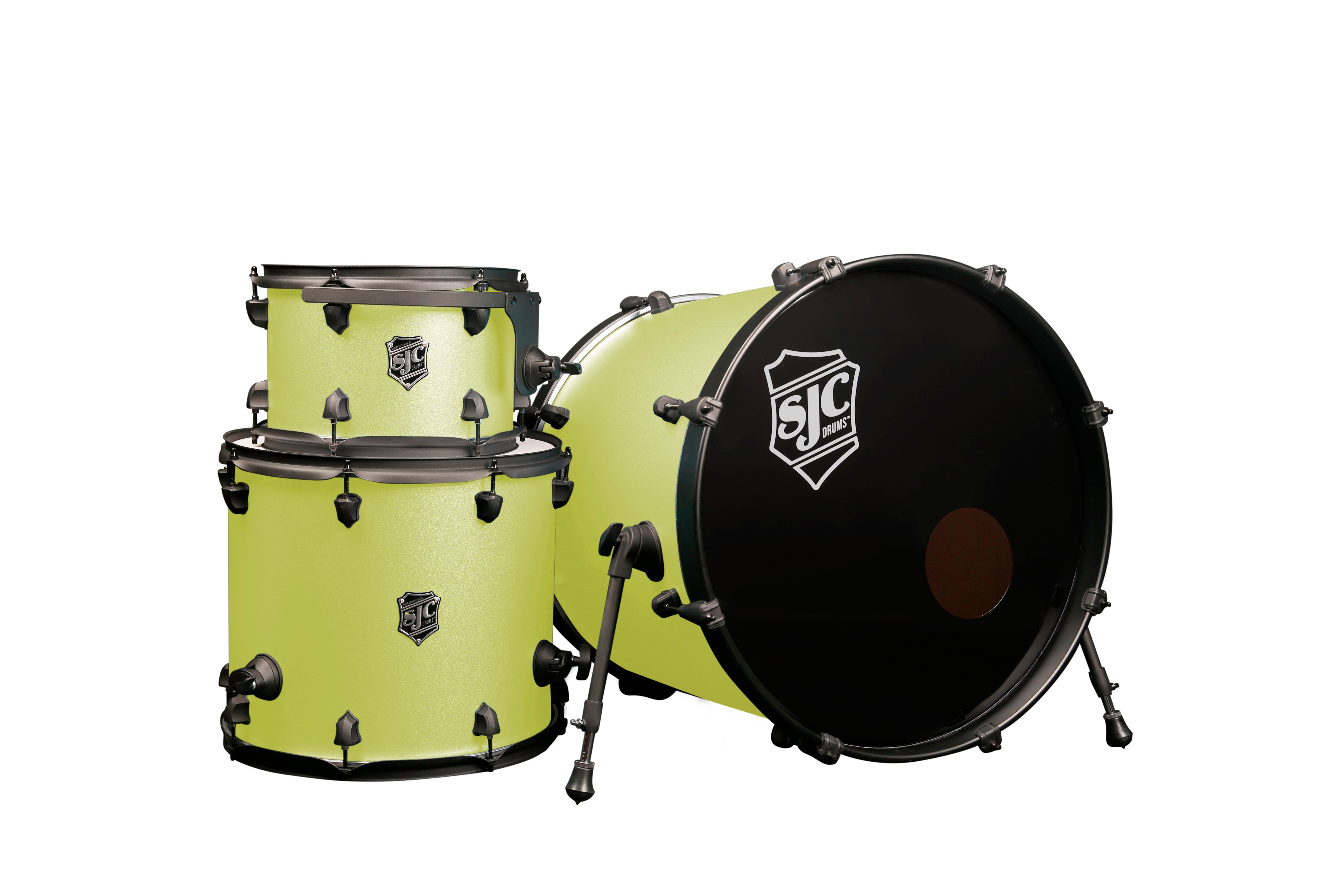SJC Drums Pathfinder Series 3-piece Shell Pack, Sublime Lime Black PFK322FBSLWBJ