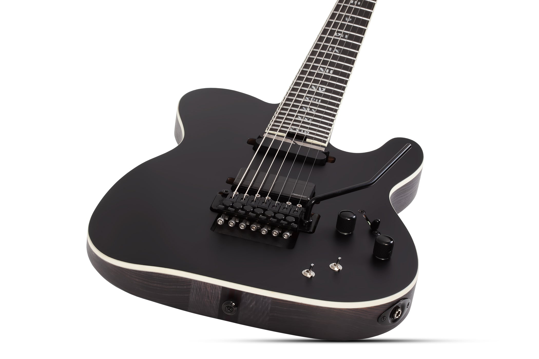 Schecter Pt 7 String Fr S SLS ELITE Evil Twin w/ Sustainiac and Floyd Rose Satin Black 1384-SHC