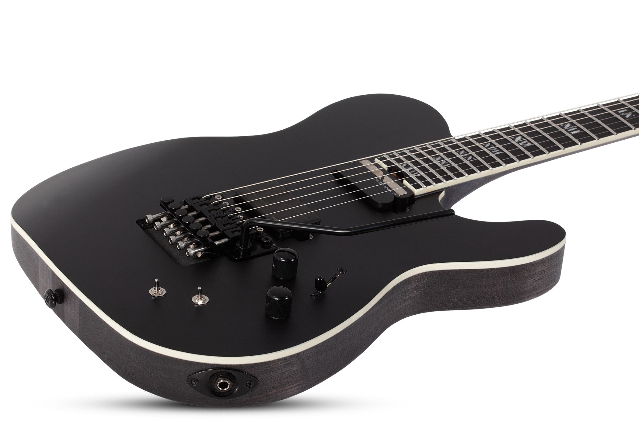 Schecter Pt 6 Fr S SLS ELITE Evil Twin w/ Sustainiac and Floyd Rose Satin Black 1383-SHC SERIAL NUMBER W25020053 - 8.6 LBS