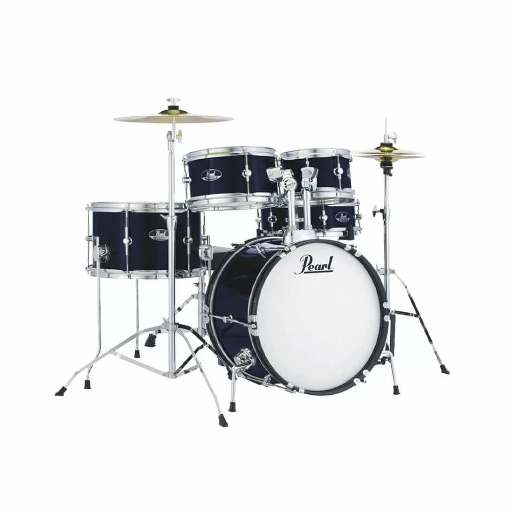 Pearl Roadshow Junior 5-Piece Drumset w/ 16" Bass Drum, Hardware & Cymbals, Royal Blue Metallic RSJ465CC743