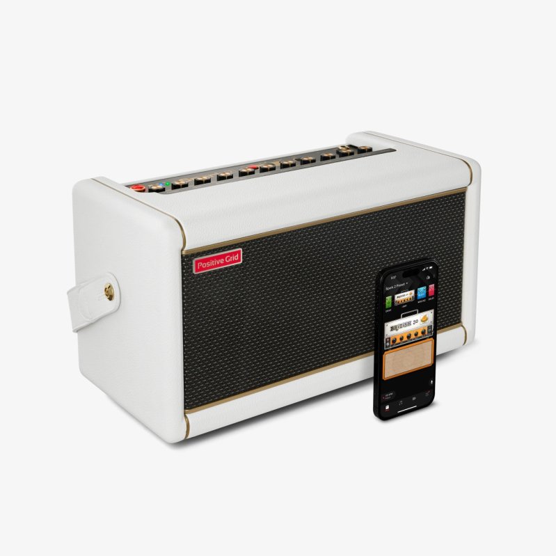 Positive Grid Spark 50 Watt Smart Guitar Practice Amp & Bluetooth Speaker, Pearl Positive Grid SPARK2-PRL