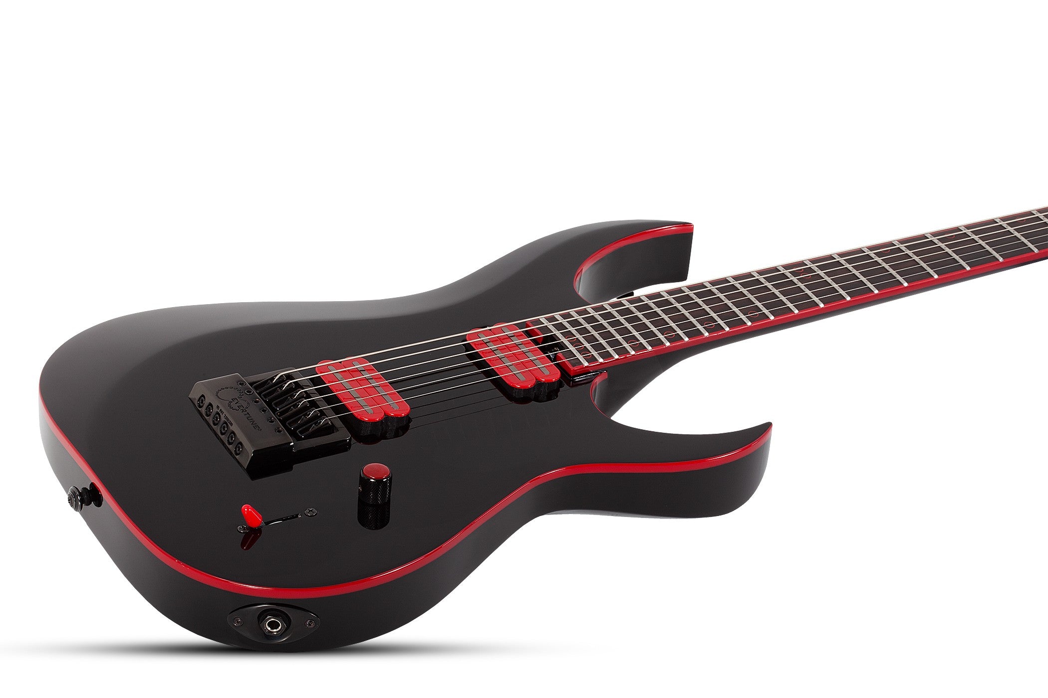 Schecter Sunset-6 ET EVERTUNE Red Dawn Electric Guitar, Gloss Black 3892-SHC