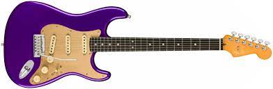 FENDER FSR Limited Edition American Ultra Stratocaster Plum Metallic w/Ebony Fingerboard & Anodized Gold Pickguard 0118011713