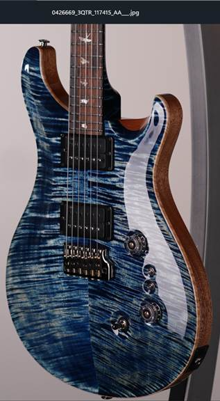 PRS USA 10 TOP Custom 24-08 w/ DMO Pickups Private Stock Colour with Stained Neck Indigo W/ Natural Back / Figured Maple Neck 117415::3D