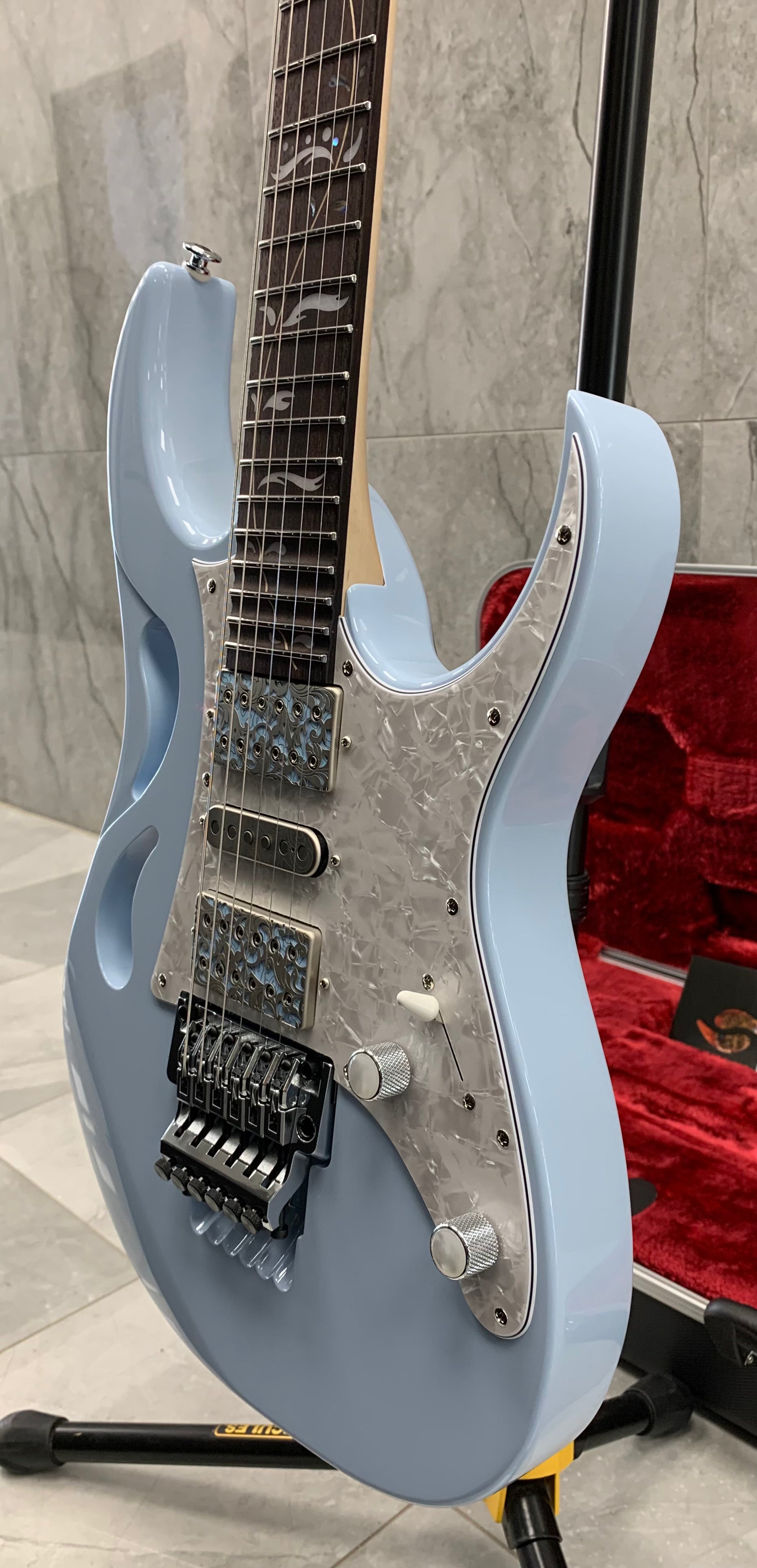 Ibanez PIA3761CBLP PIA 6 String MADE IN JAPAN Steve Vai Signature Electric Guitar Blue Powder Finish with Case