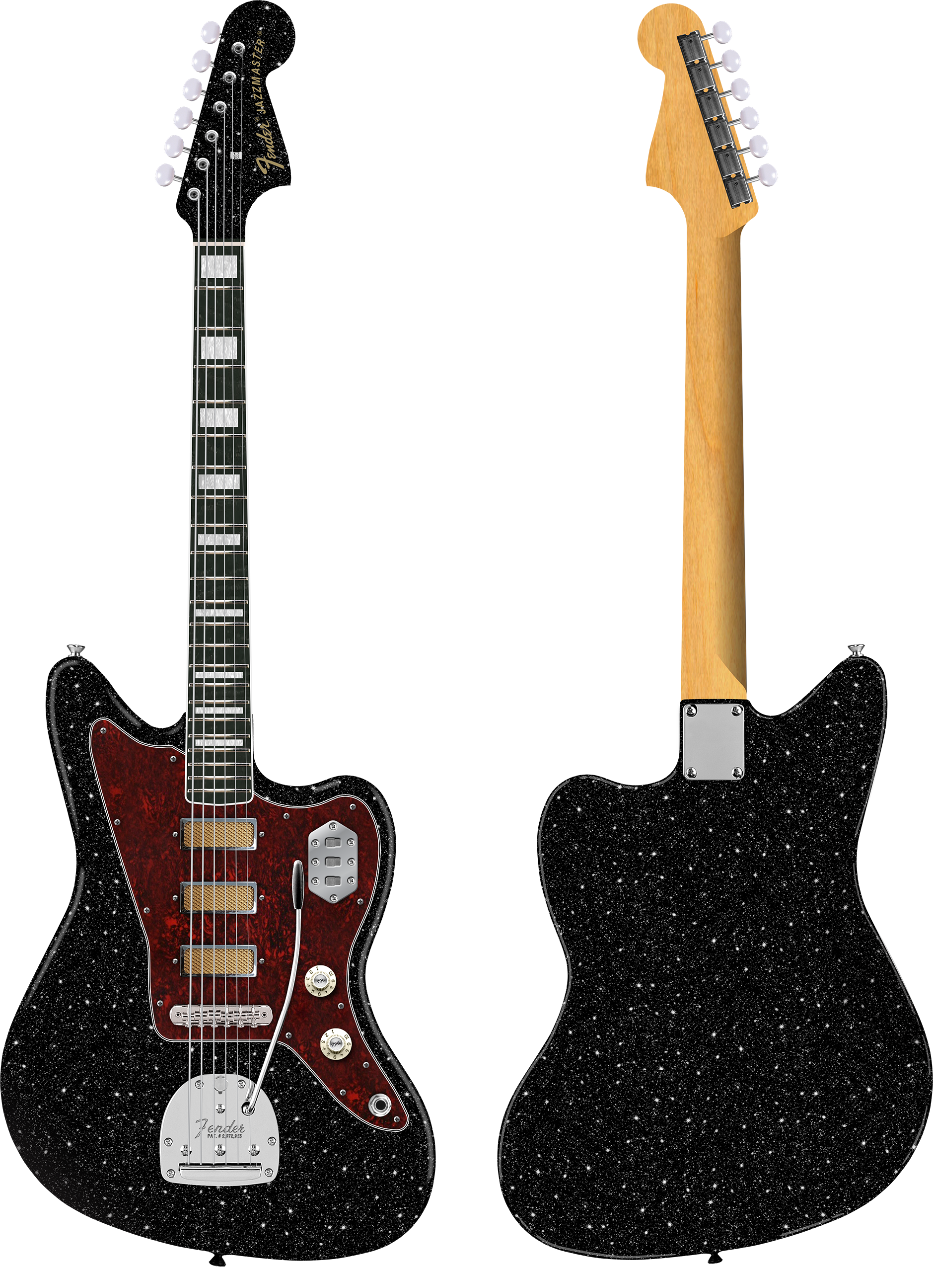 Fender Limited Edition Gold Foil Jazzmaster Ebony Fingerboard Black Sparkle 0140701398