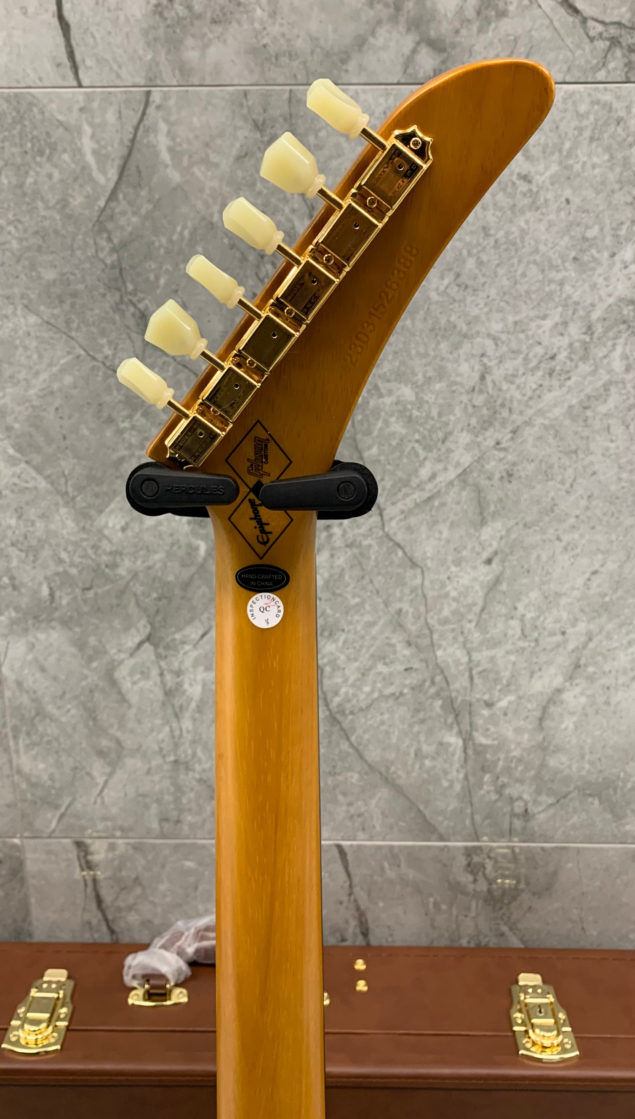 Epiphone Inspired by Gibson Custom Shop LEFT HANDED 1958 Korina Explorer IGCKEXWANAGHLH SERIAL NUMBER 23031526388 - 7.4 LBS