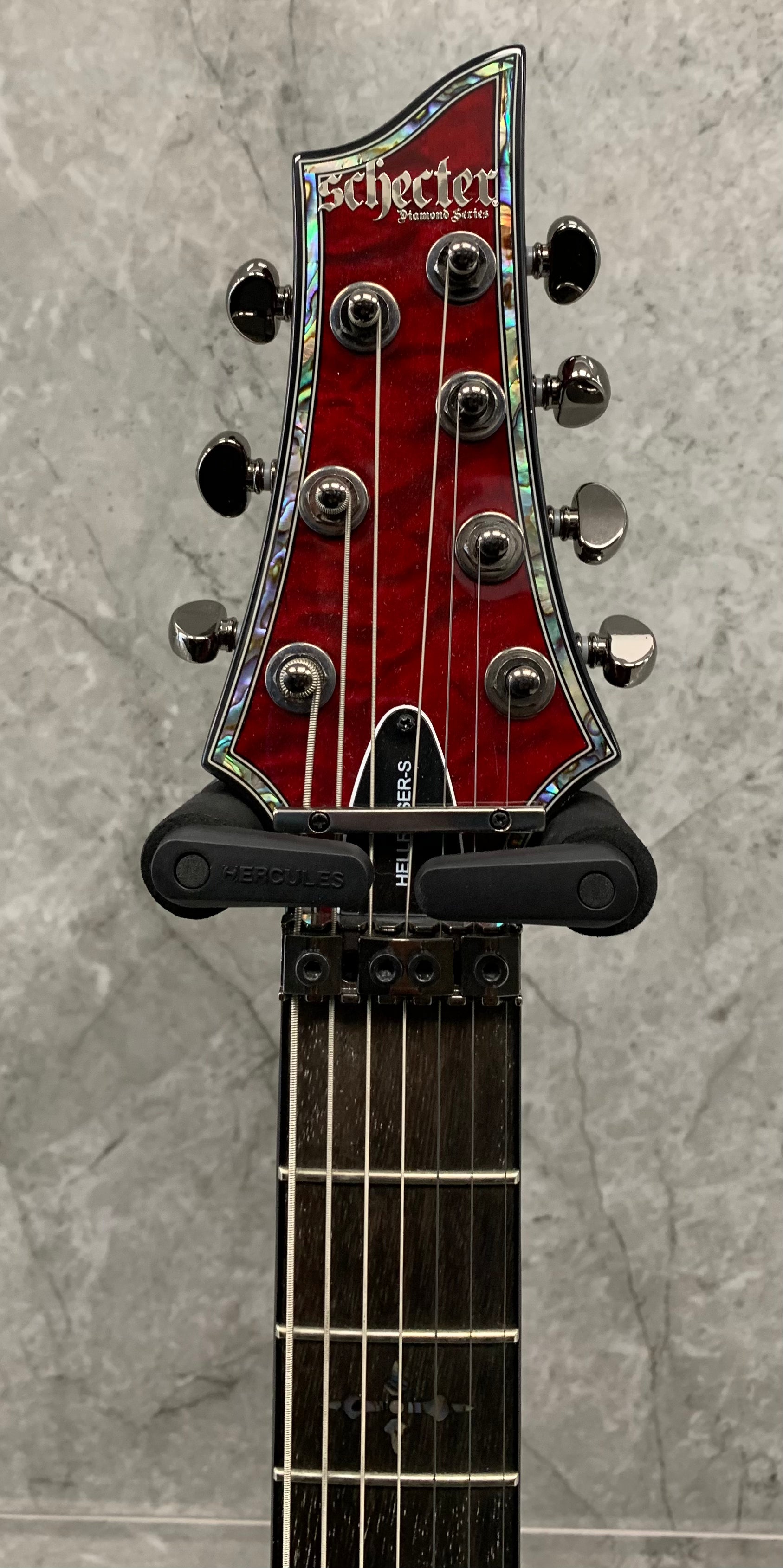 Schecter HELLRAISER C7 HR-C-7-FR-S-BCH Black Cherry 7 String Guitar Sustainiac and EMG'S 1829-SHC USED SPECIAL