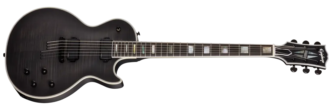 Epiphone Prophecy Les Paul Baritone Electric Guitar with Case - Obsidian Storm Satin EYLFBOSSBH