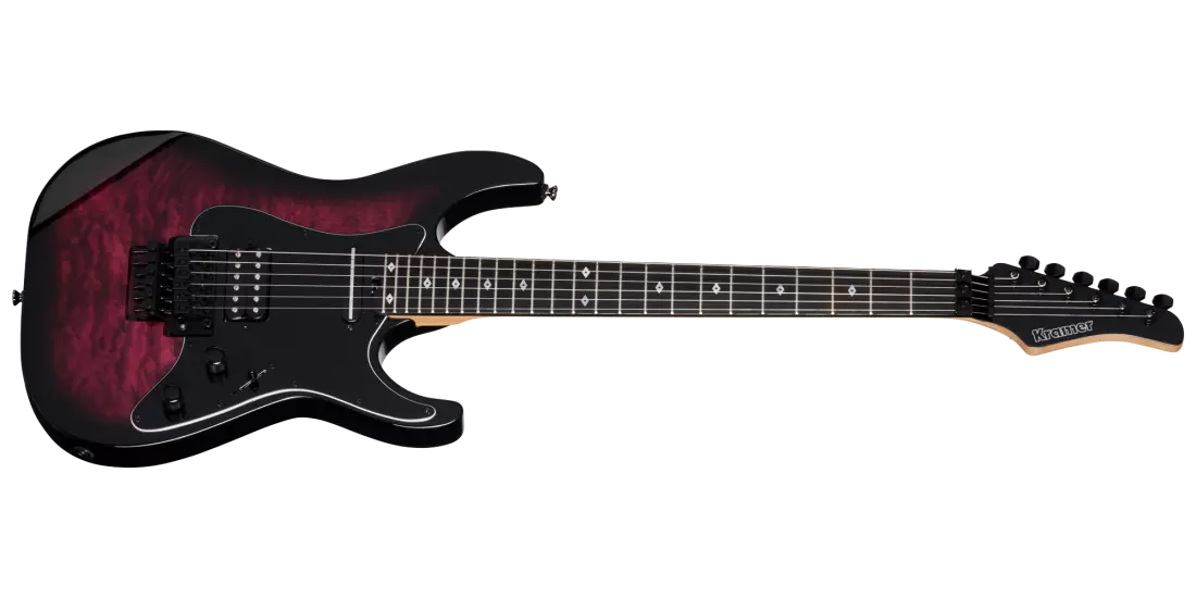 Kramer Volante Quilt HSFR Electric Guitar with Gigbag - Magenta Burst KVOQHSMGBBF