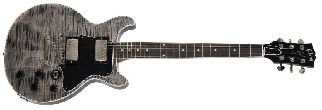 Gibson Custom Shop Les Paul Special Double Cut VOS Figured Electric Guitar - Trans Black CUS24256