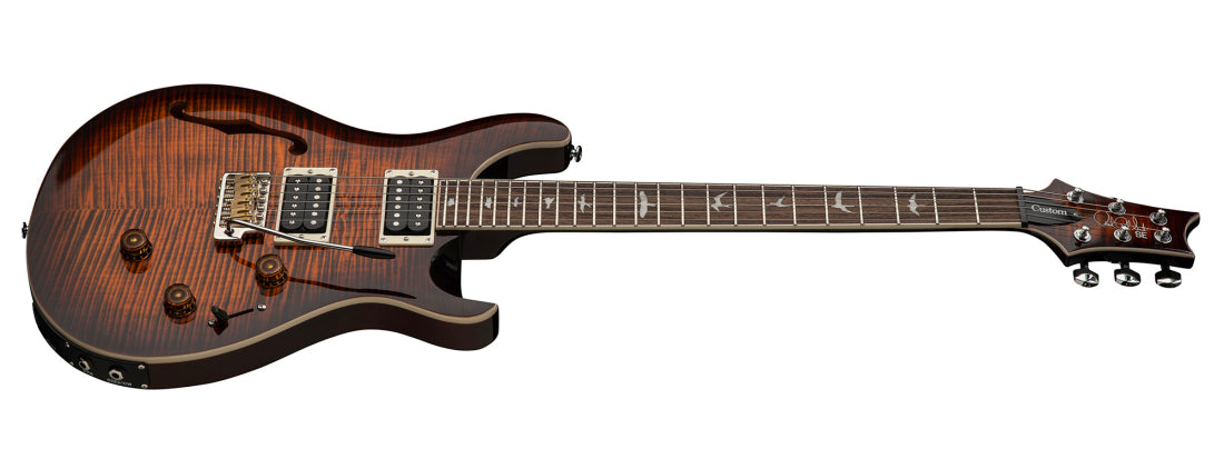 PRS Guitars SE Custom 24 Semi-Hollow Piezo Electric Guitar with Gigbag - Orange Tiger Smokeburst 114300 ::OB: