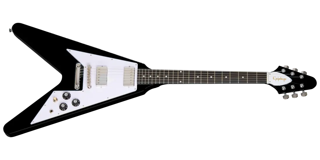Epiphone Flying V 70s Electric Guitar with Gigbag - Ebony EIFV7EBNH