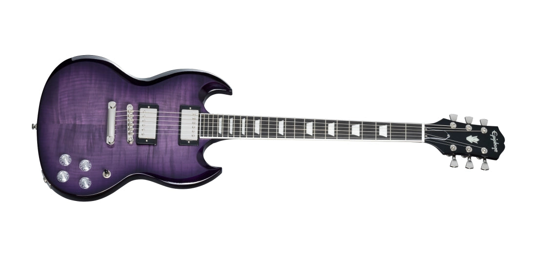 Epiphone SG Modern Figured Electric Guitar with Gigbag - Purple Burst EISMPRBNH