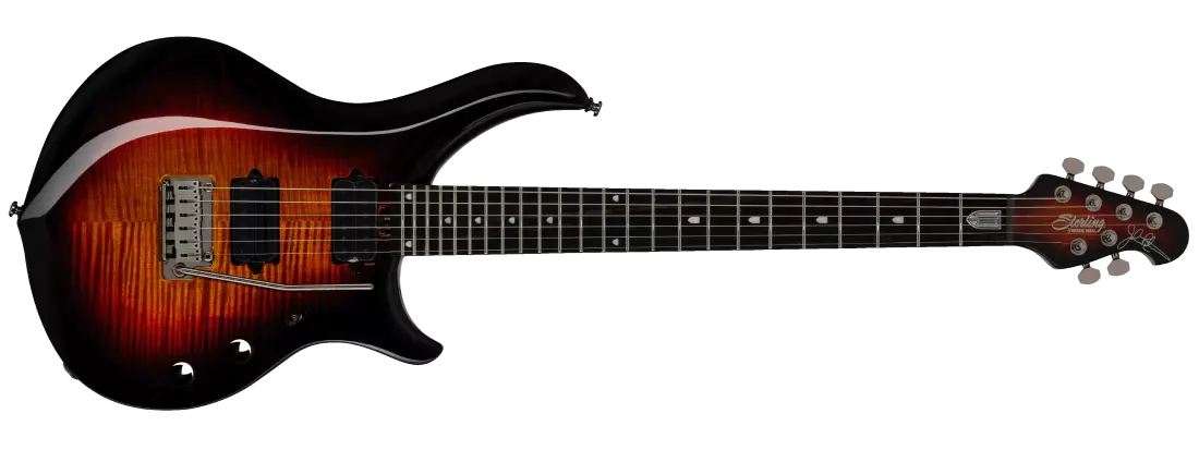 Sterling by Music Man Majesty DiMarzio Electric Guitar w/Gigbag - Tiger Eye Flame Top MAJ200XFM-TGE