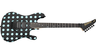 Kramer Nightswan Electric Guitar in Ebony with Blue Dots KNSBBPBF