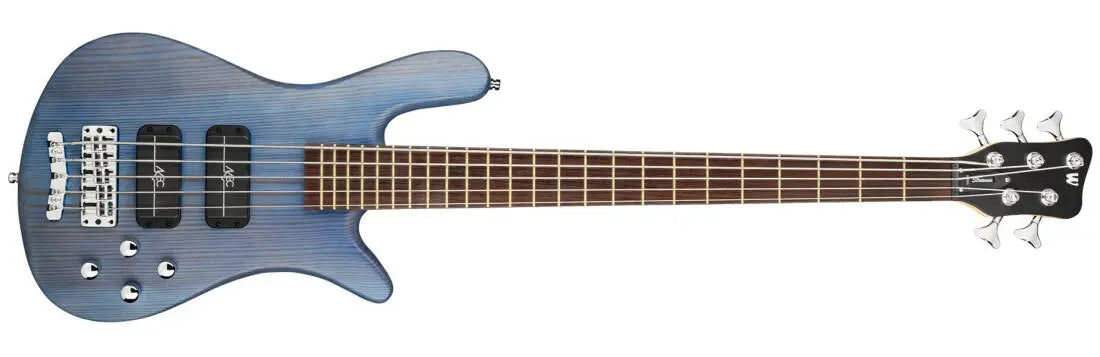 Warwick RockBass Streamer Standard 5 String Bass Guitar with Gig Bag - Ocean Blue Transparent Satin RB151502PACARFR