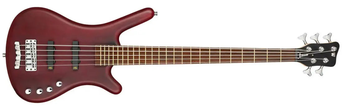 Warwick RockBass Corvette Basic 5 String Bass Guitar with Gig Bag - Burgundy Red Transparent Satin RB150501AAALDFR