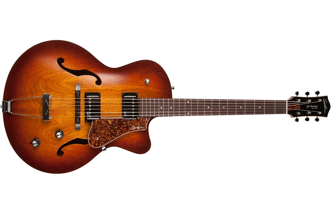Godin Guitars 5th Avenue CW Kingpin II HB Hollowbody Guitar - Cognac Burst G50932