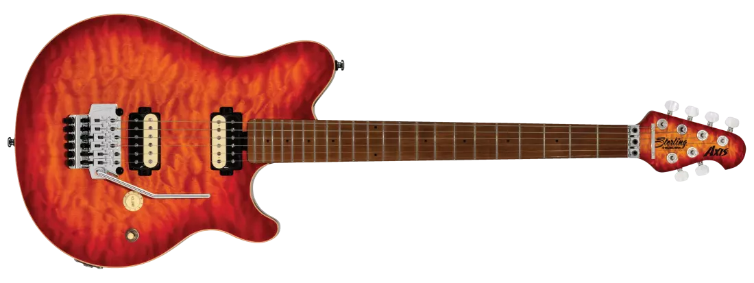 Sterling by Music Man Axis Electric Guitar with Quilted Maple Top - Lava Burst AX50QM-LVB-M2