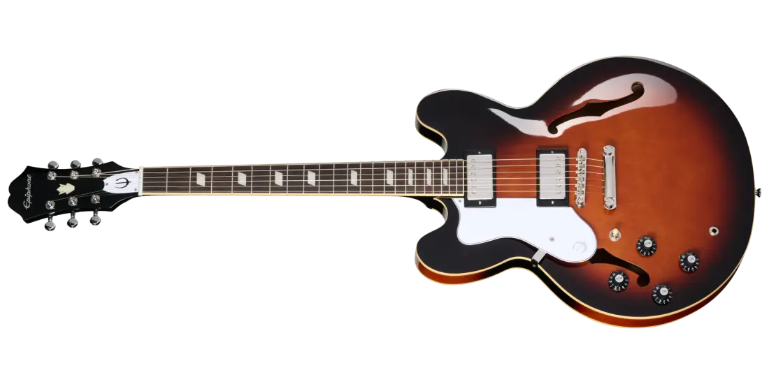Epiphone Bonehead Riviera Electric Guitar with Hardshell Case - Dark Tobacco Sunburst Left Handed EOBHRDTBNHLH