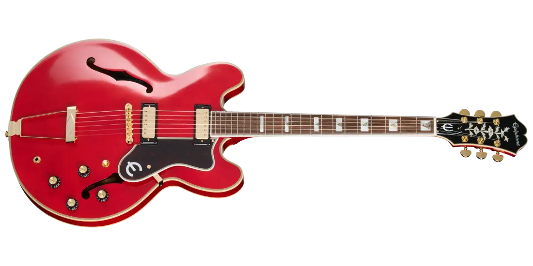 Epiphone Masterbilt Gem Archer Sheraton Electric Guitar with Hardshell Case - Cherry Red EMGASCHGH