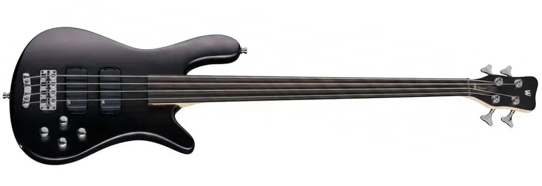 Warwick RockBass Streamer Standard 4-String Fretless Bass Guitar with Gig Bag - Nirvana Black Satin Model: # RB151403PACARFL