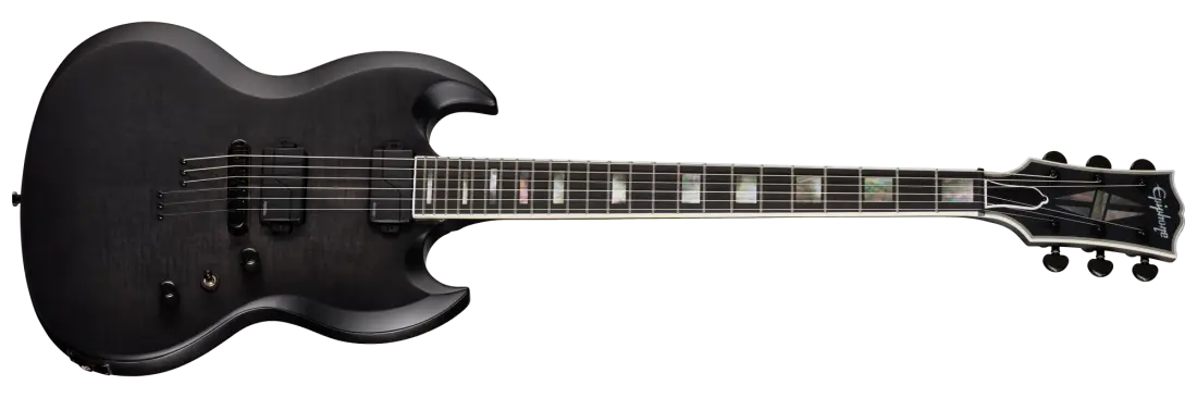 Epiphone Prophecy SG Electric Guitar with Case - Obsidian Storm Satin EYSFOSSBH